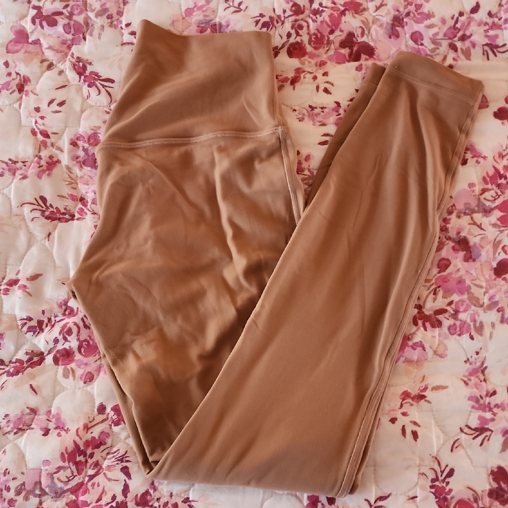 lulu Align Dusty Clay Tan Leggings Double Lined Size 6 Soft Tight